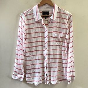 Rails Striped Button Down Shirt Rayon Small